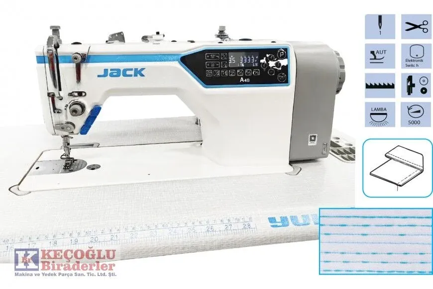 JACK A4B-A-C Düz Makine Kısa İplik Kesicili